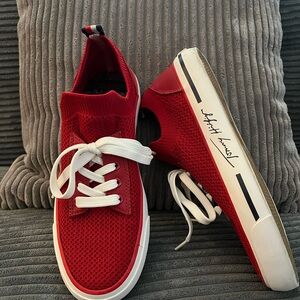 Tommy Hilfiger Red and White Sneakers